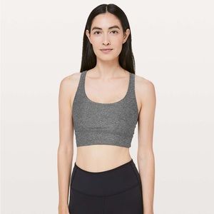 Lululemon Energy Bra *Long Line Heathered Black
